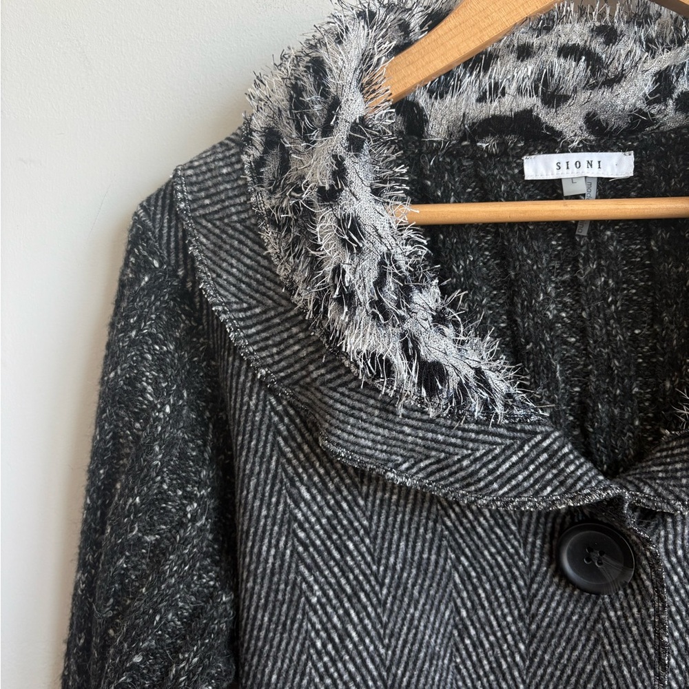 Sioni Patchwork Animal Print Jacket Cardigan Swea… - image 7